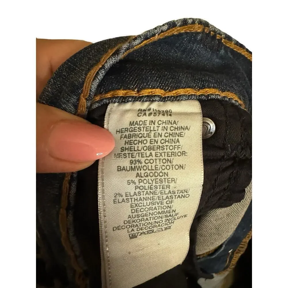 True Religion Geno Super T Jeans 40 x 33 Copper Stitching Relaxed Y2K Vintage